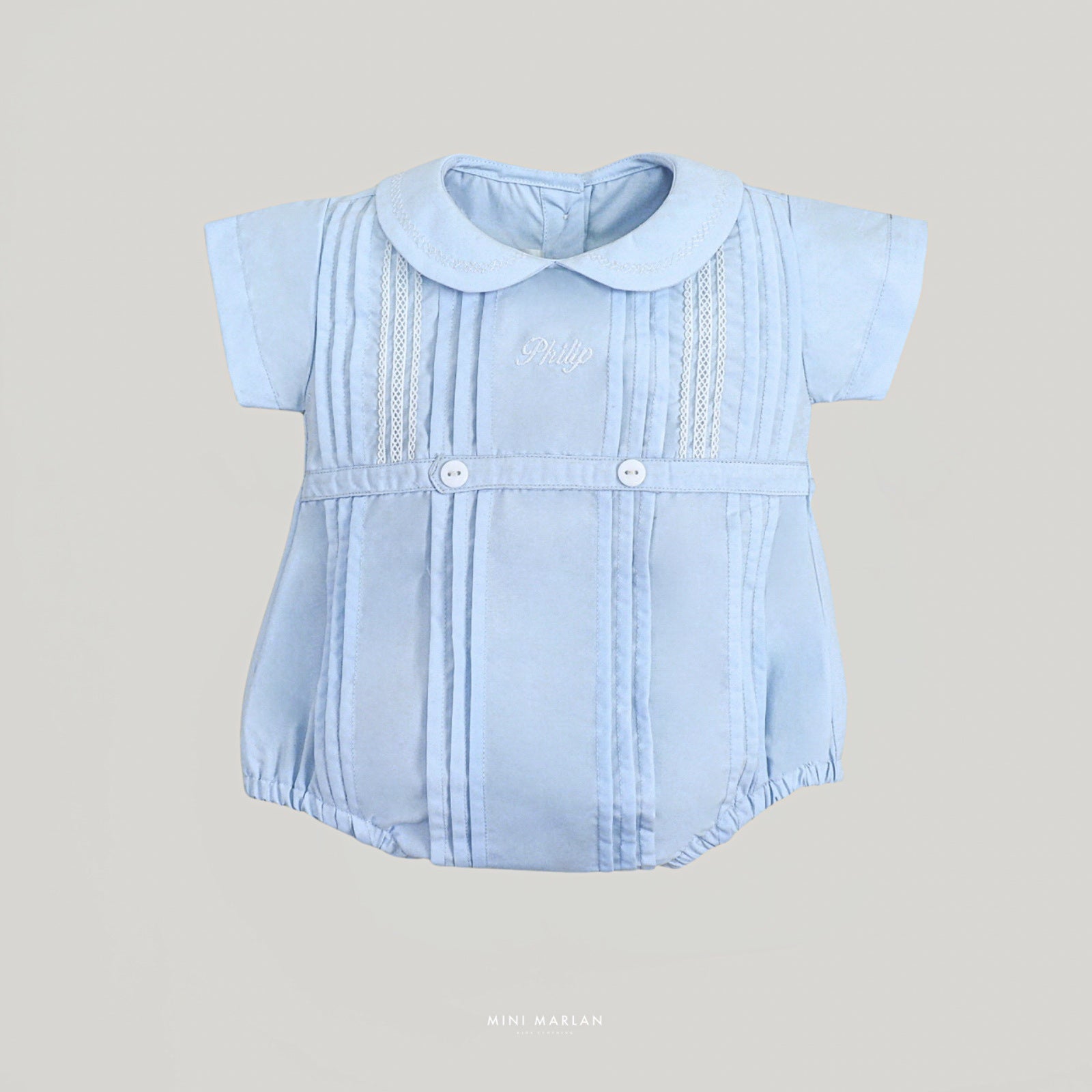 Alex Romper – Personalized Pintuck Romper – MARLAN & mini marlan