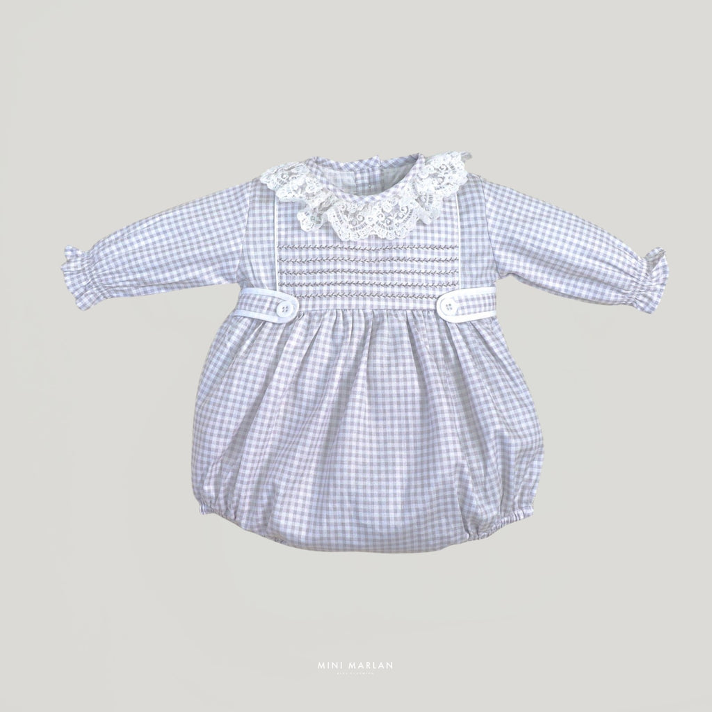 Asher Lace Plaid Baby Girl Romper – Timeless Plaid Elegance
