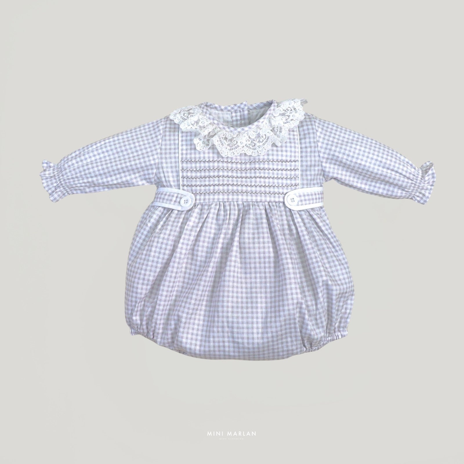 Asher Lace Plaid Baby Girl Romper – Timeless Plaid Elegance