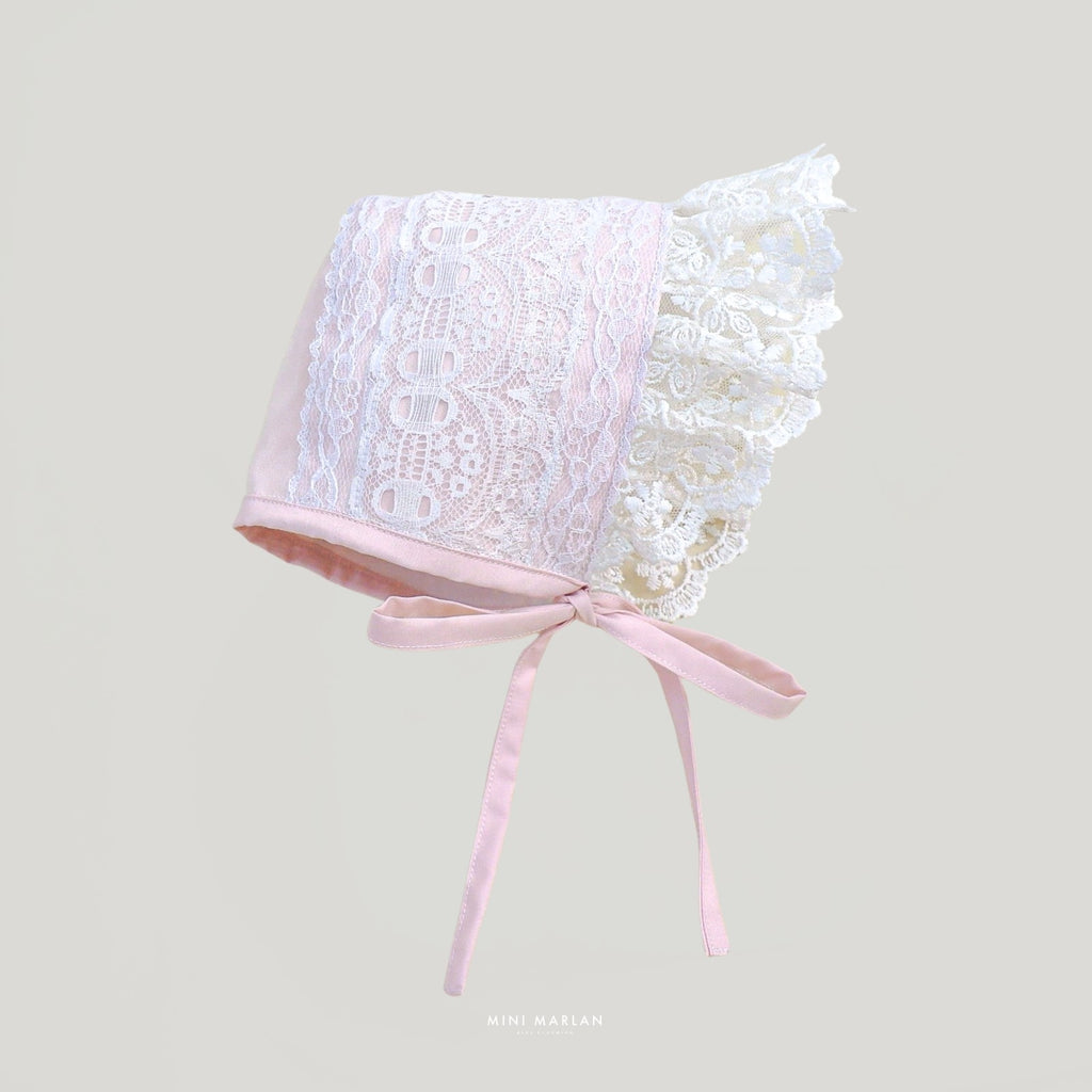 Celyn Lace Bonnet – Embroidered Cotton Lined Bonnet