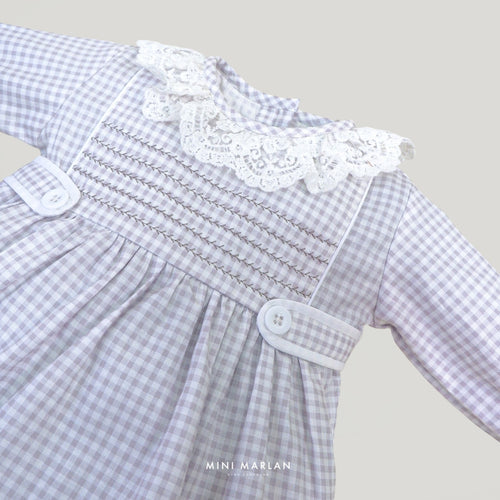 Asher Lace Plaid Baby Girl Romper – Timeless Plaid Elegance