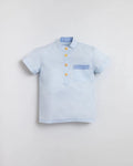 Pepa Blue Shirt – Classic Cotton Shirt with Pastel Accents
