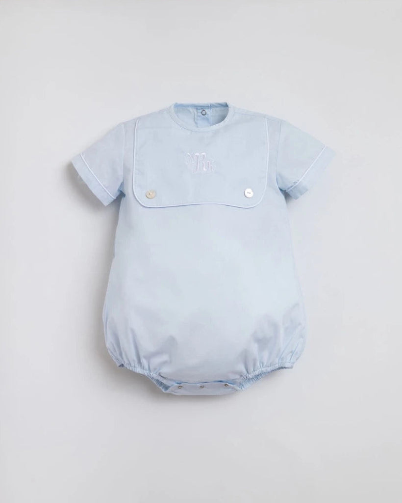 Pepa Blue Boy Romper – Personalized Heritage Cotton Romper