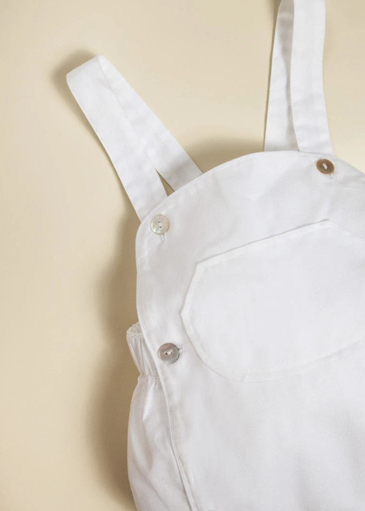 Saint White Romper – Classic Oxford Elegance