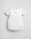 Victor White Boy Romper – Personalized Heritage Cotton Romper