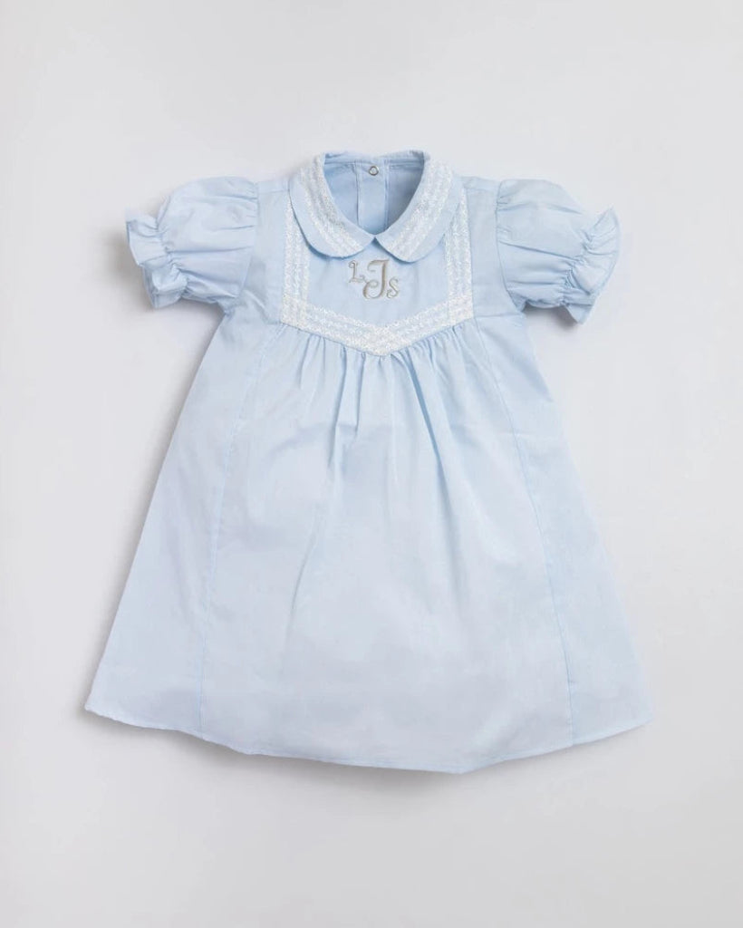 Pepa Blue Dress – Classic Heritage Puff-Sleeve Poplin Dress
