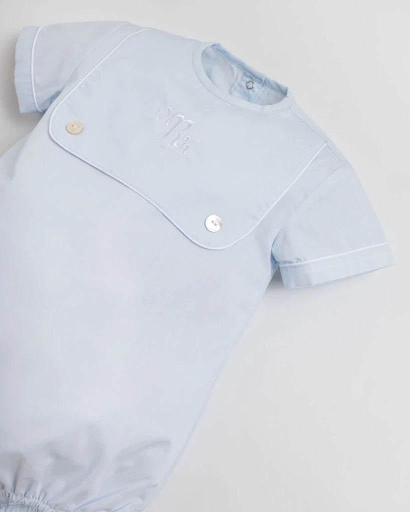 Pepa Blue Boy Romper – Personalized Heritage Cotton Romper