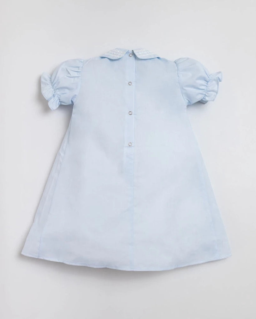 Pepa Blue Dress – Classic Heritage Puff-Sleeve Poplin Dress