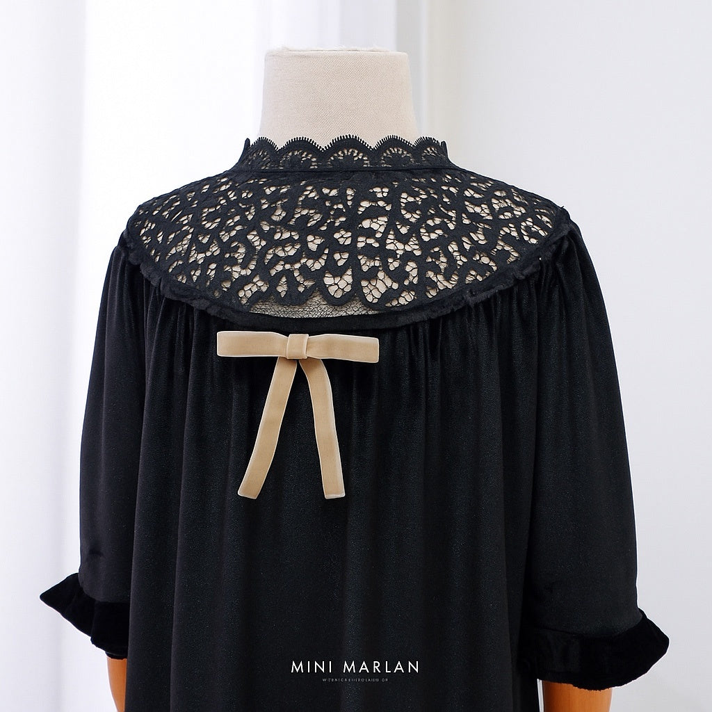 Ivy Lace Black Dress – Sumptuous Velvet & Lace Dress