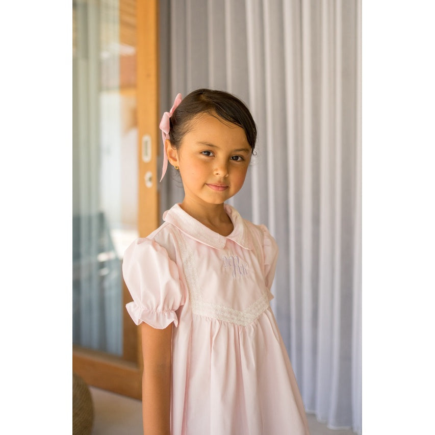 Pepa Pink Dress – Classic Heritage Puff-Sleeve Poplin Dress