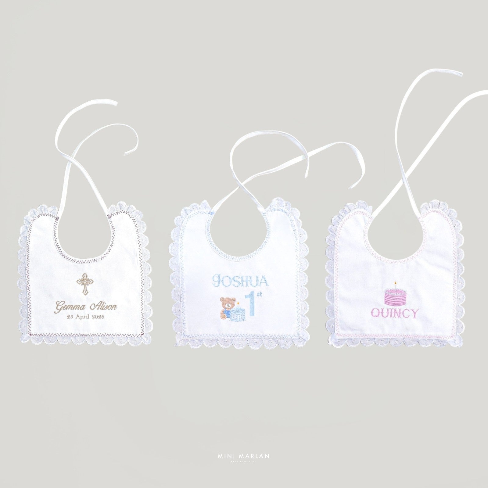 Hanna Scalloped Bib – The Heirloom Keepsake