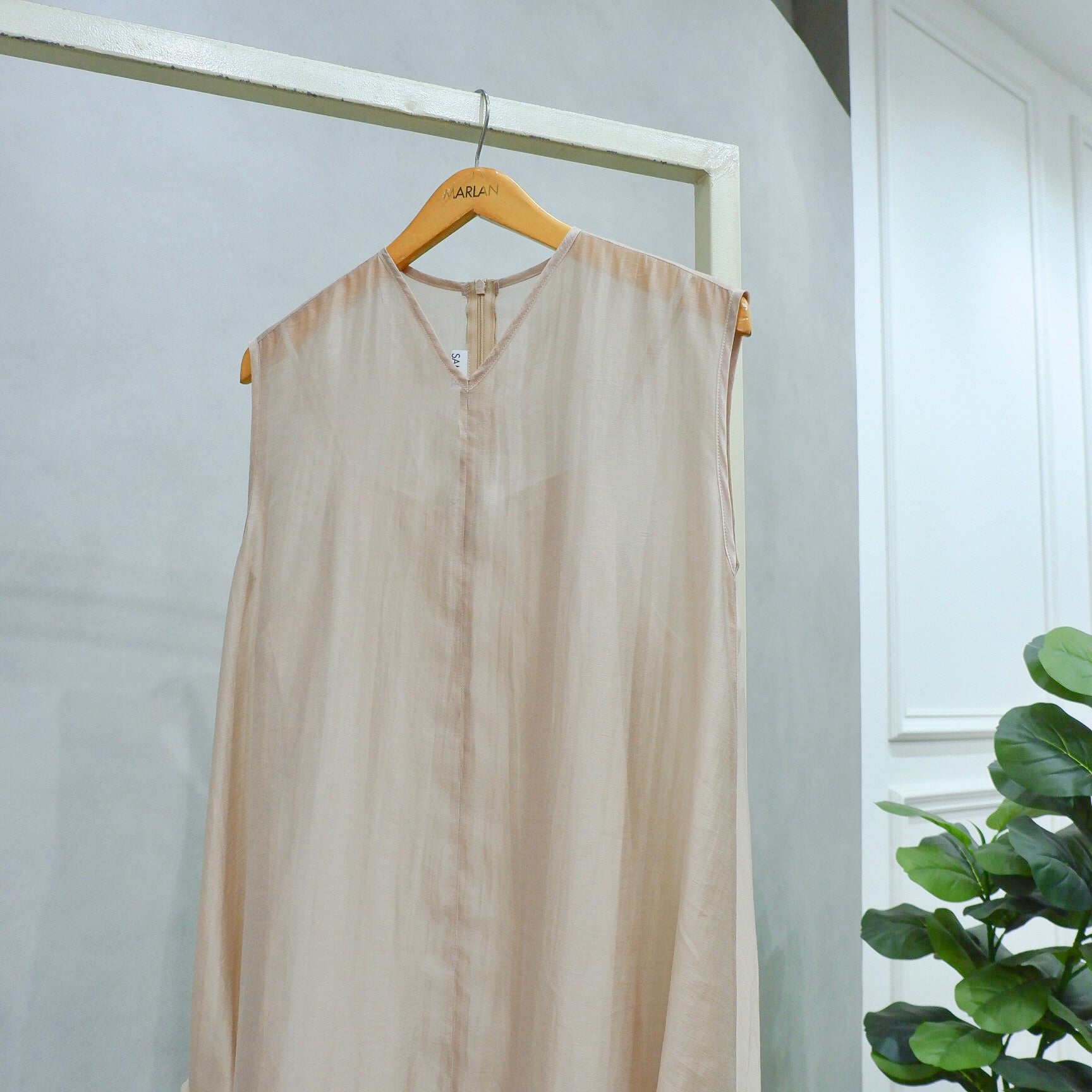 Hana Woman Tunic Dress – Layered Asymmetrical Nude Dress