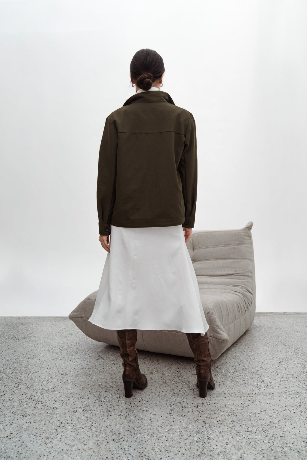 Scott Army Jacket – Oversized Semi-Wool Outerwear in Green Army