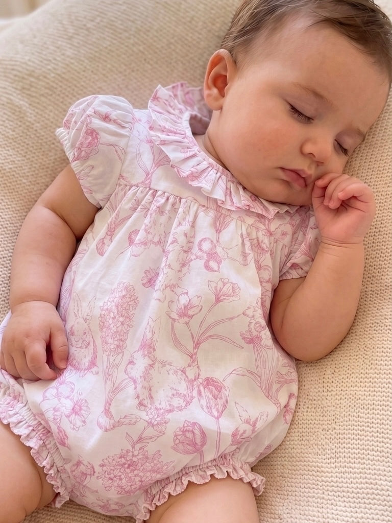 Nina Baby Girl Pink Romper – Heirloom Sophisticated Romper