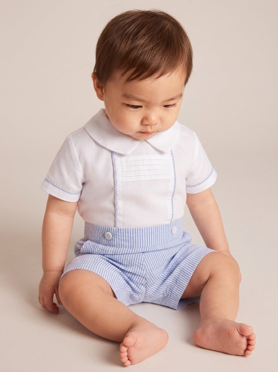 Britton Boy Stripes Pattern Set – Nautical Shirt and Oxford Shorts