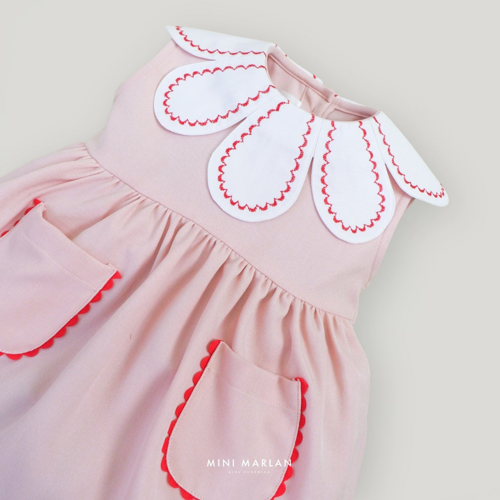 Britton Pink Romper – Scallop-Collar Romper