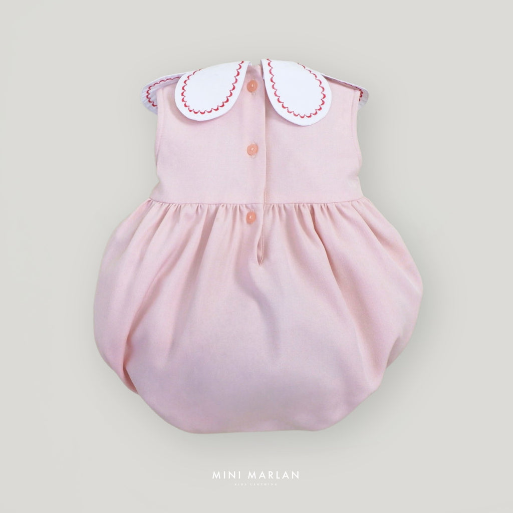 Britton Pink Romper – Scallop-Collar Romper