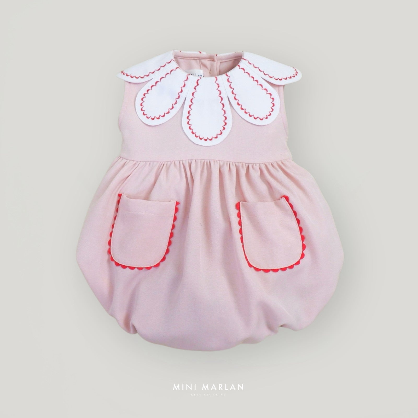 Britton Pink Romper – Scallop-Collar Romper