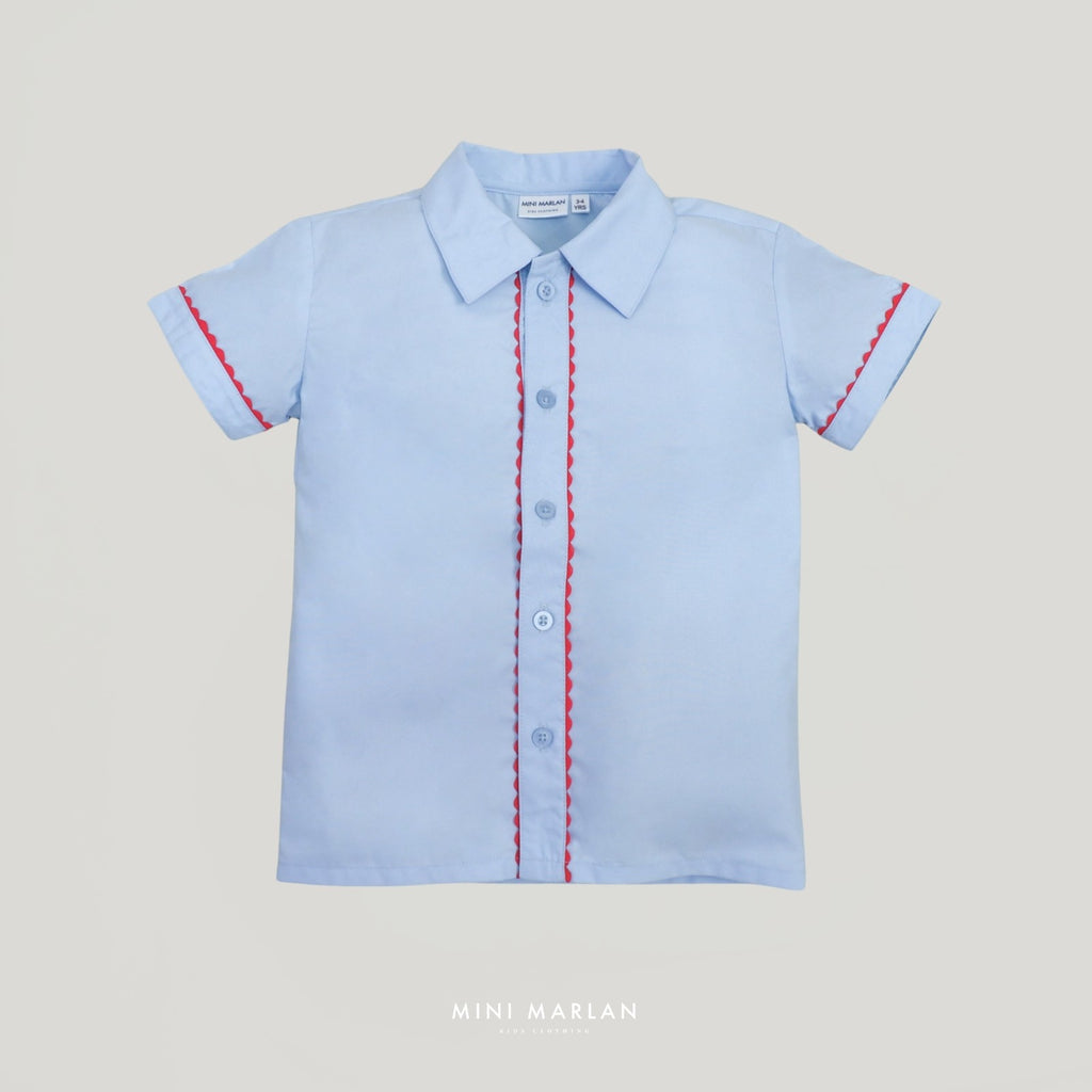 Britton Blue Shirt – Refined Lace Detail