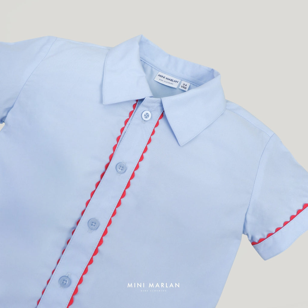Britton Blue Shirt – Refined Lace Detail