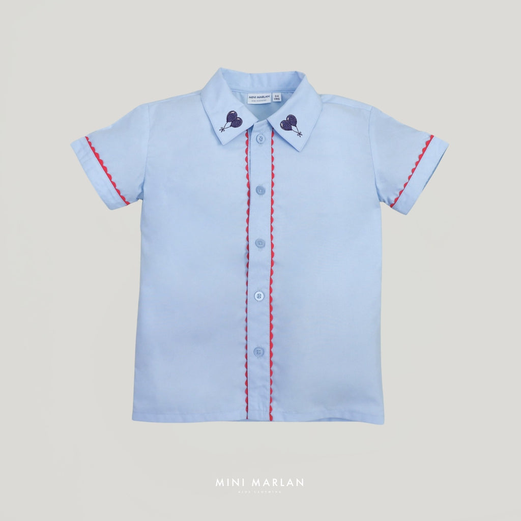 Britton Blue Shirt – Refined Lace Detail