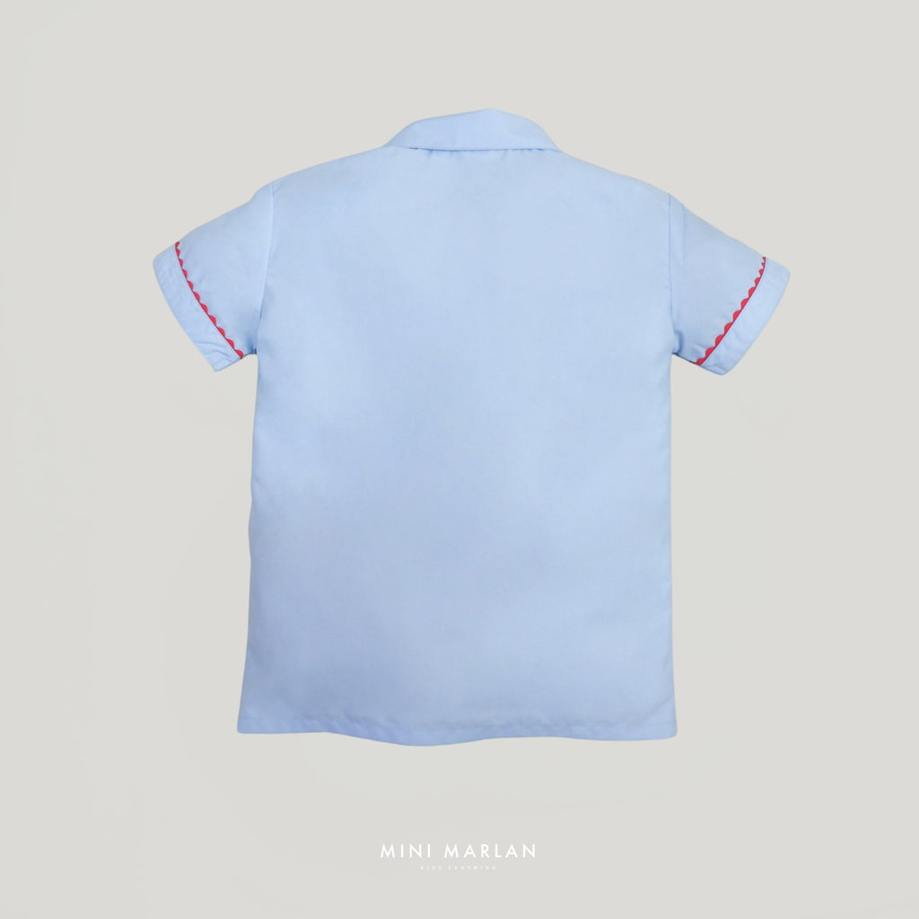 Britton Blue Shirt – Refined Lace Detail