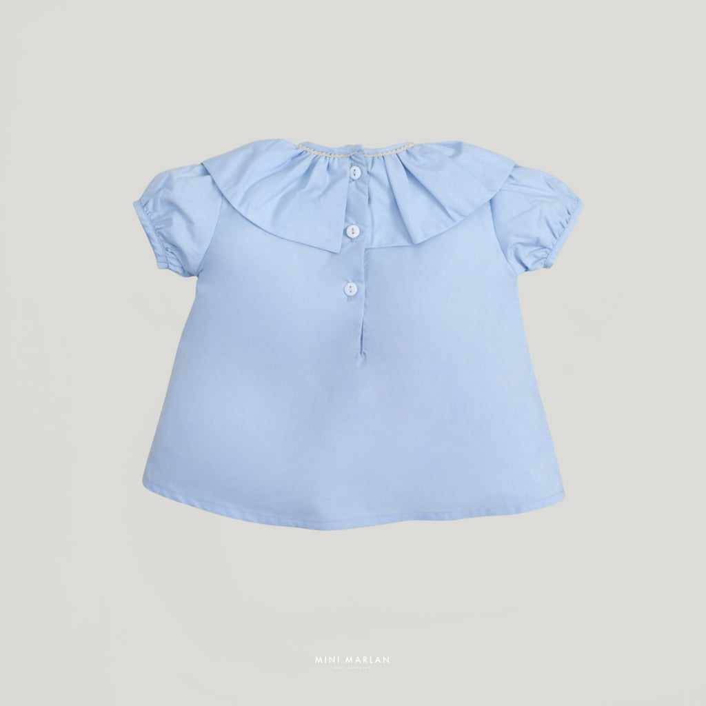 Edgar Girl Set – Ruffle Blouse and Tartan Bloomers Overall