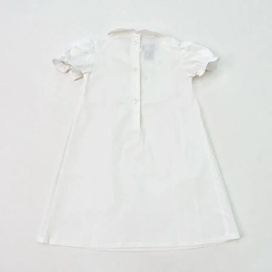 Pepa White Dress – Classic Heritage Puff-Sleeve Poplin Dress