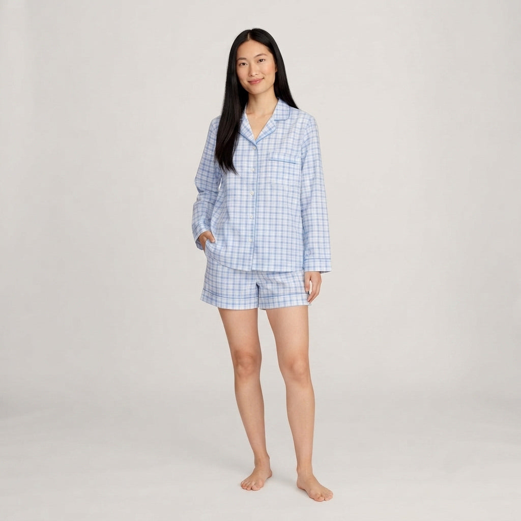 Lightweight Cotton Gingham Women's Pajamas (Matching Set)