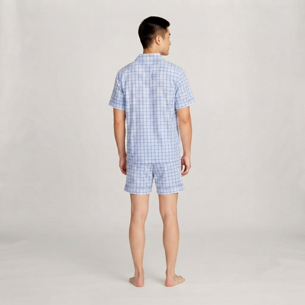 Lightweight Cotton Gingham Men's Pajamas (Matching Set)
