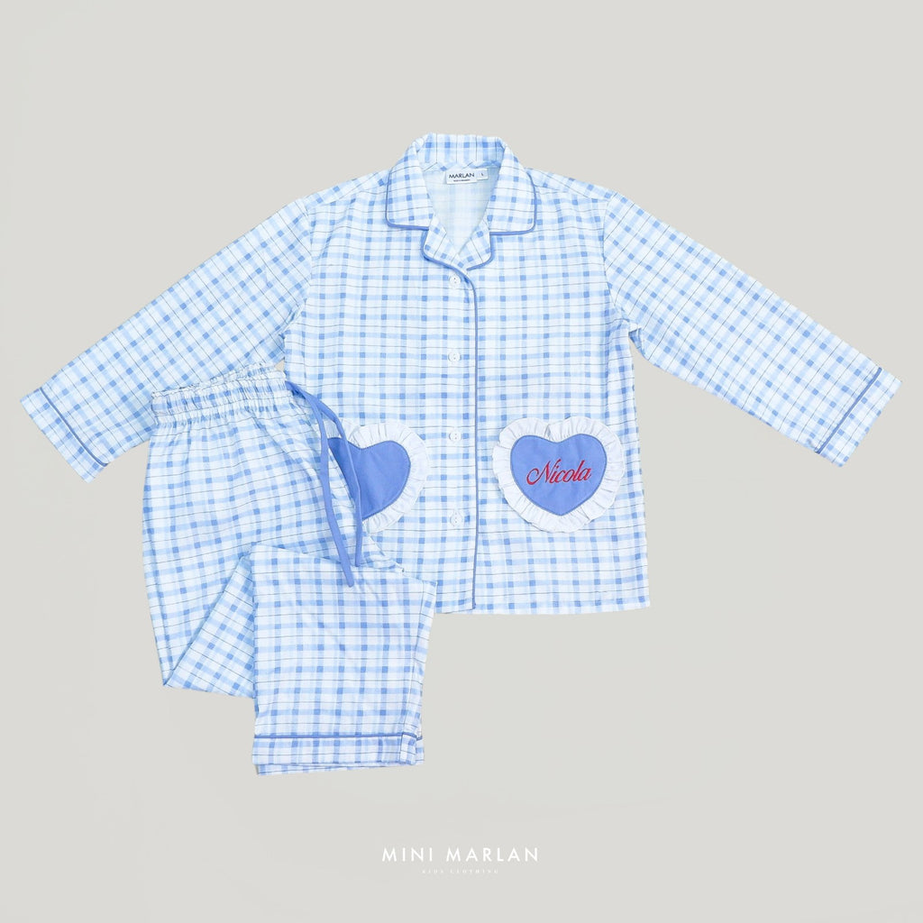 Lightweight Cotton Gingham Pajamas Set for Girls (6M - 12Y)