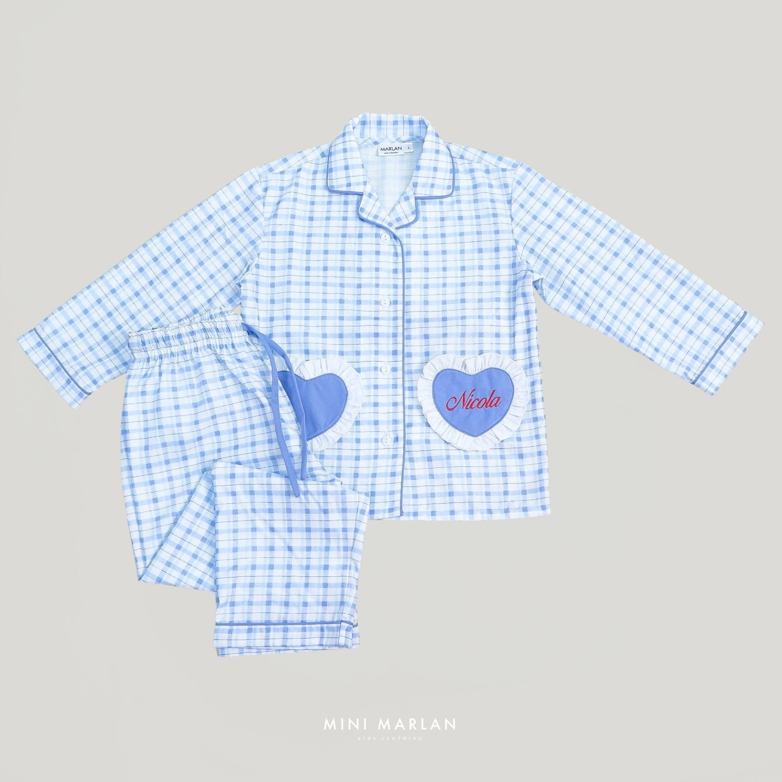 Lightweight Cotton Gingham Pajamas Set for Girls (6M - 12Y)