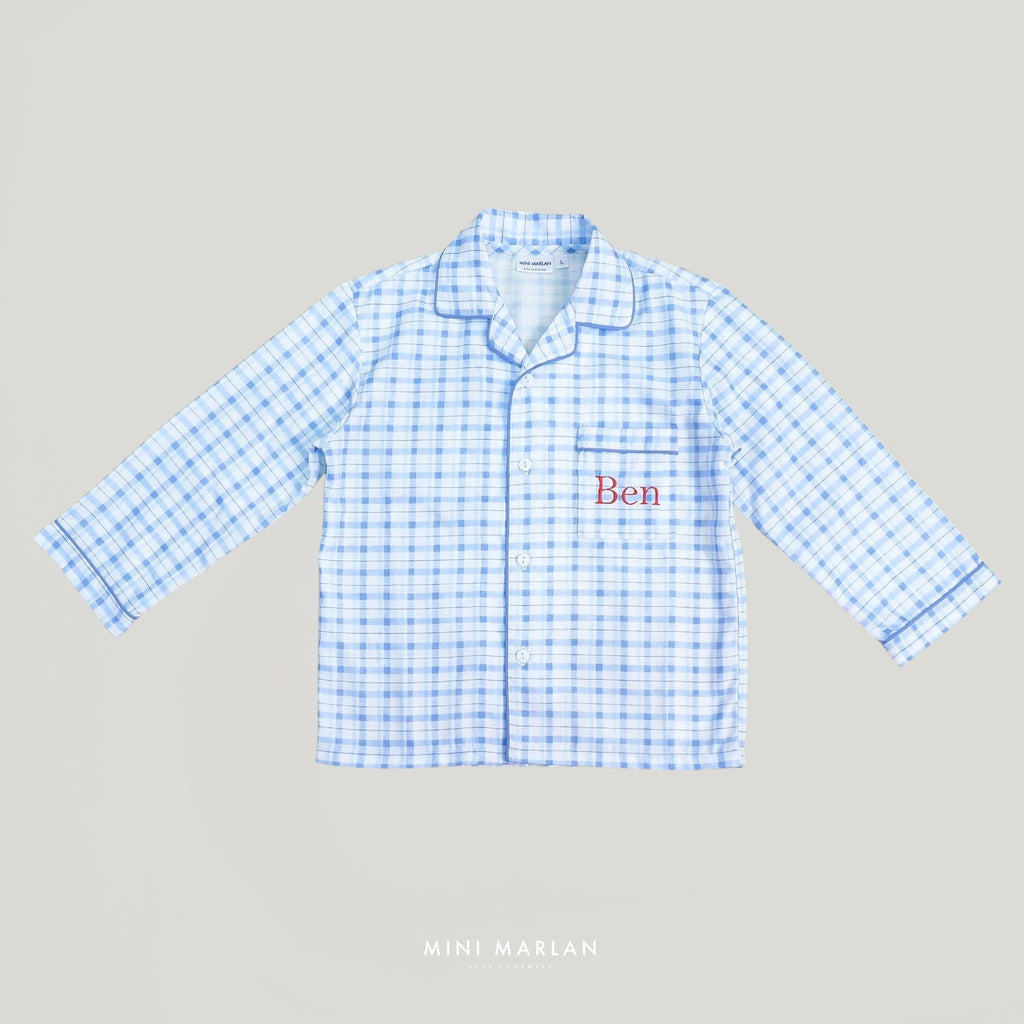 Lightweight Cotton Gingham Pajamas Set for Boys (6M - 12Y)