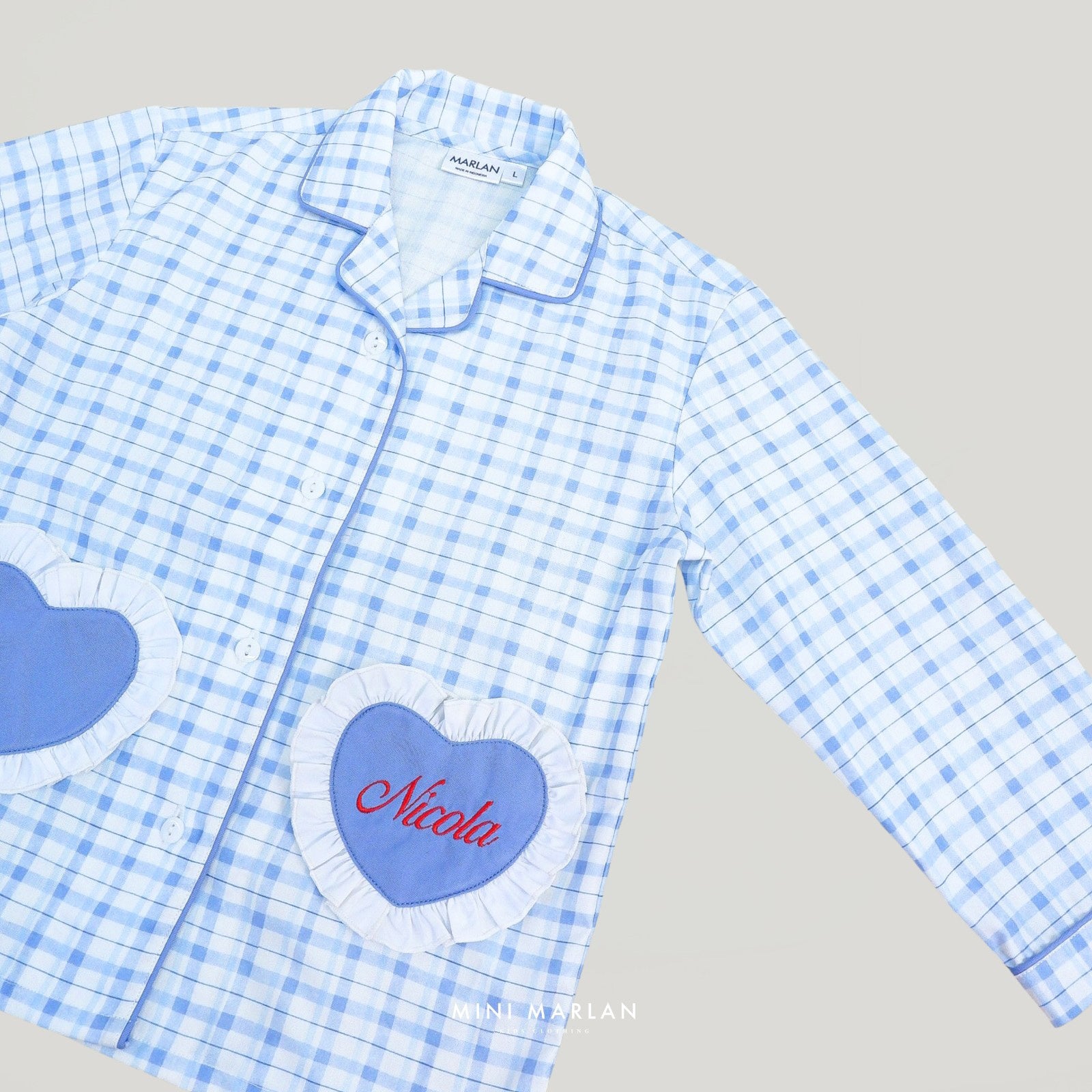 Lightweight Cotton Gingham Pajamas Set for Girls (6M - 12Y)