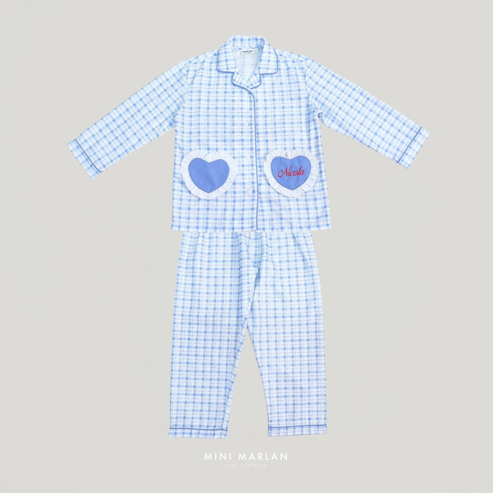 Lightweight Cotton Gingham Pajamas Set for Girls (6M - 12Y)