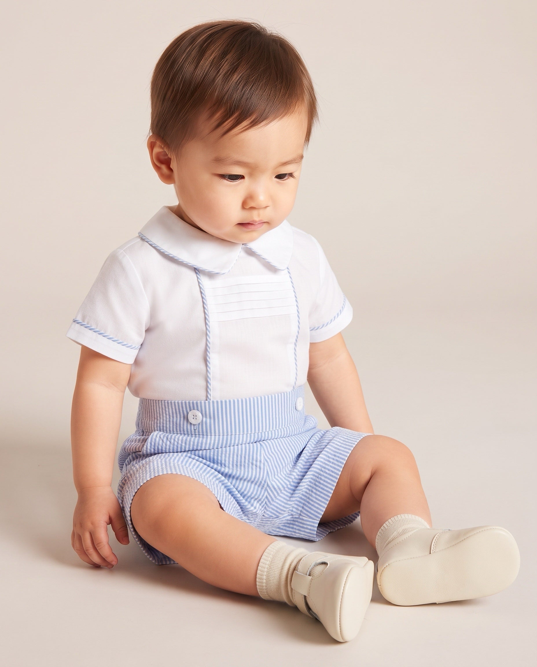 Britton Boy Stripes Pattern Set – Nautical Shirt and Oxford Shorts