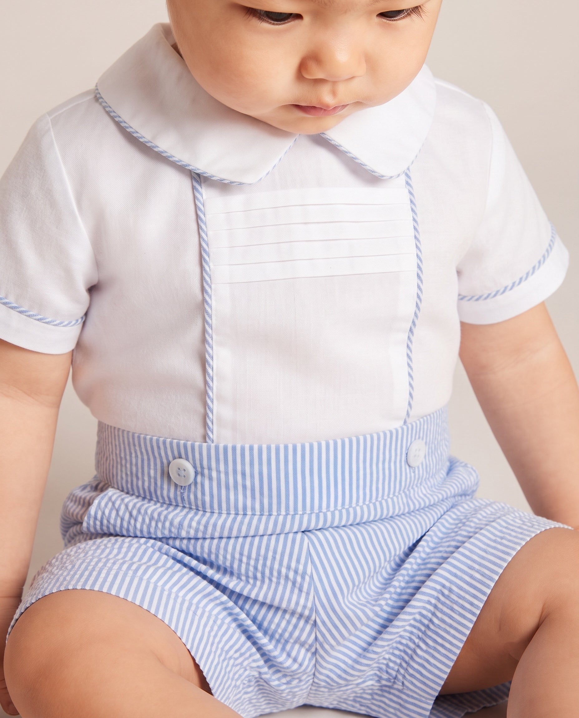 Britton Boy Stripes Pattern Set – Nautical Shirt and Oxford Shorts