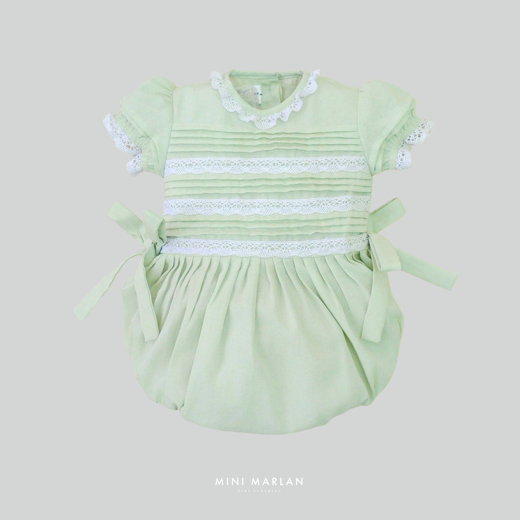 Beau Green Romper – Ethereal Lace Elegance