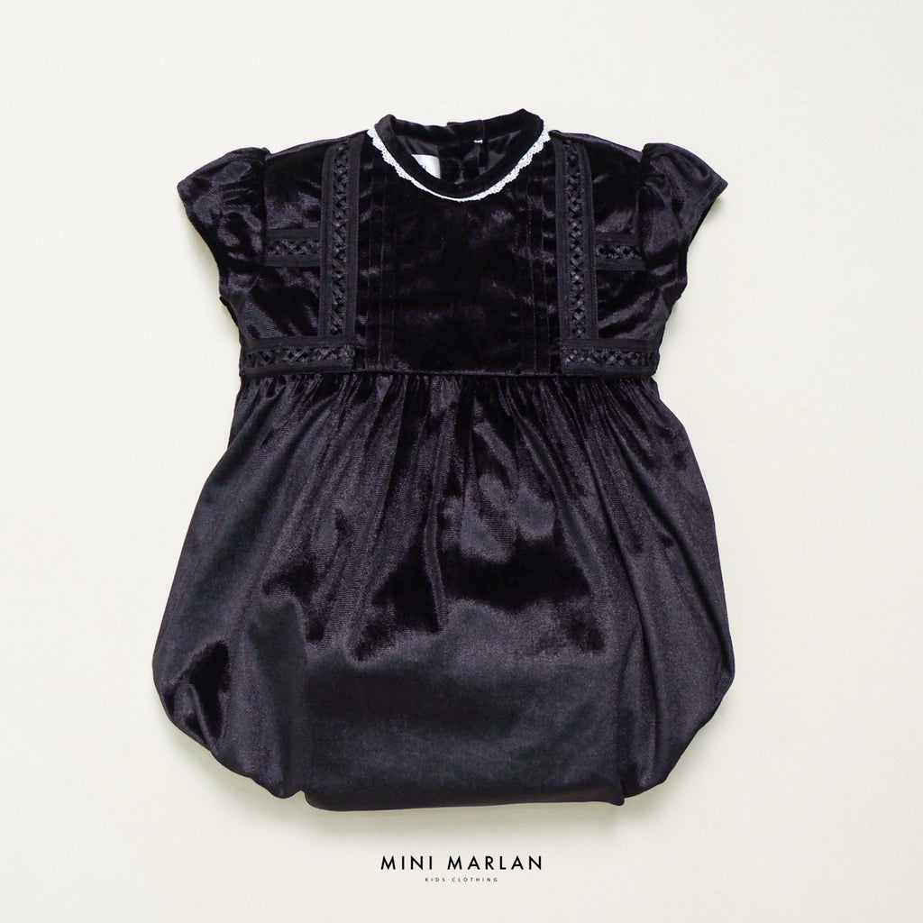 Ivy Black Romper – Velvet Baby Romper