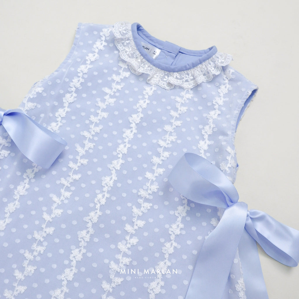 Celyn Blue Lace Dress – Cotton Lined Lace Dress
