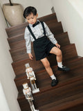 Ivy Overall Boy Shorts – Black Semi-Wool Festive Overall