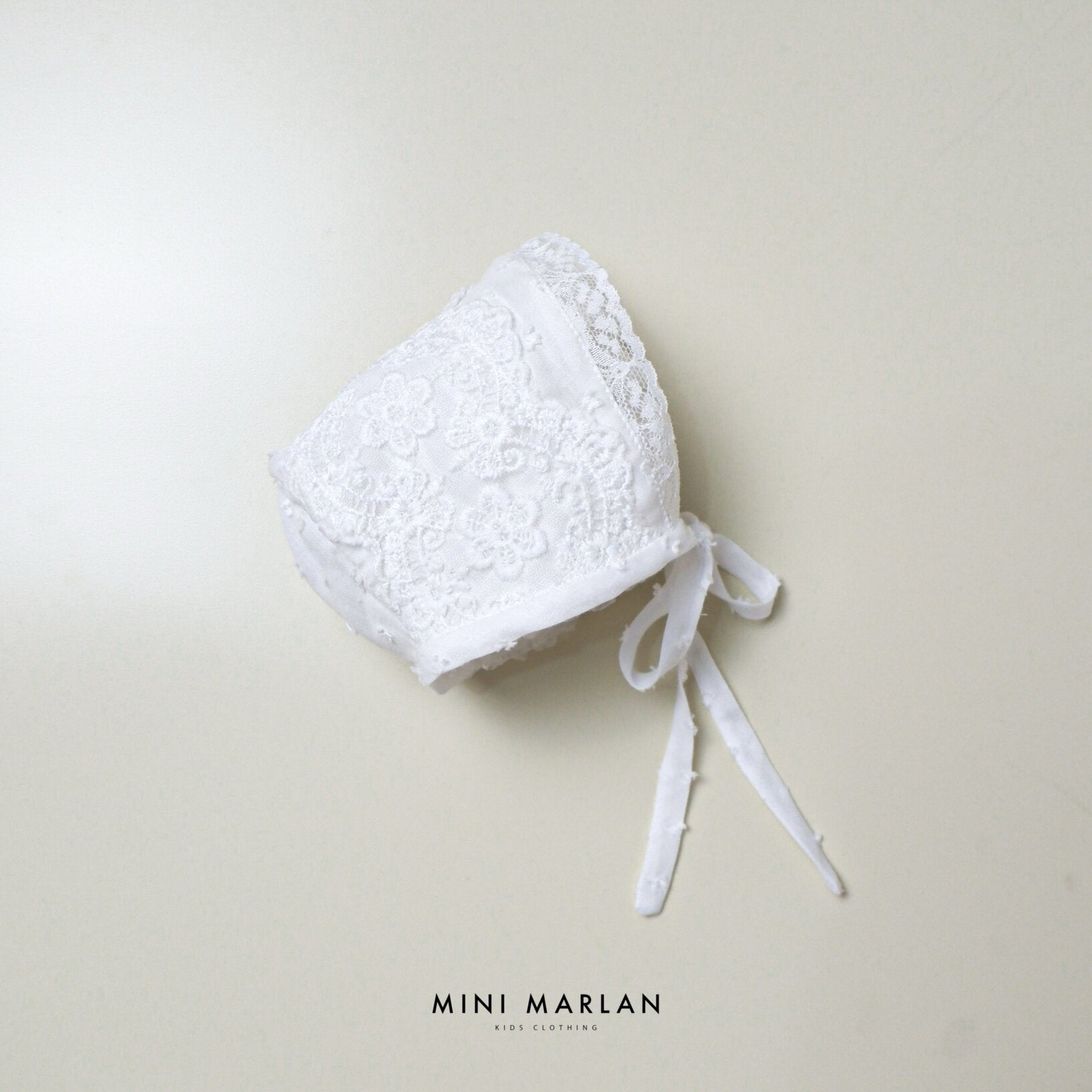 Beau Lace Bonnet – Embroidered Cotton Lined Bonnet