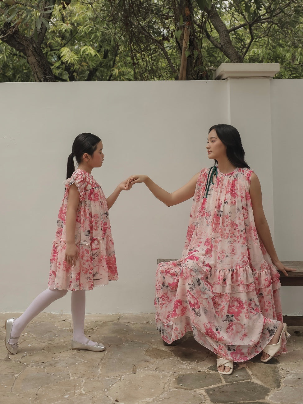 Carnation Girl Dress – Pink Floral Sheer Dress for Girls
