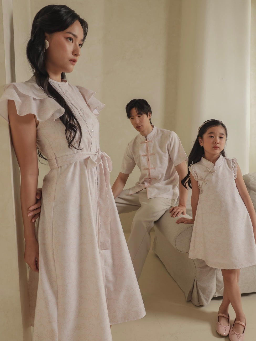 Verena Midi Woman Pattern Dress – Off White Bird Motif