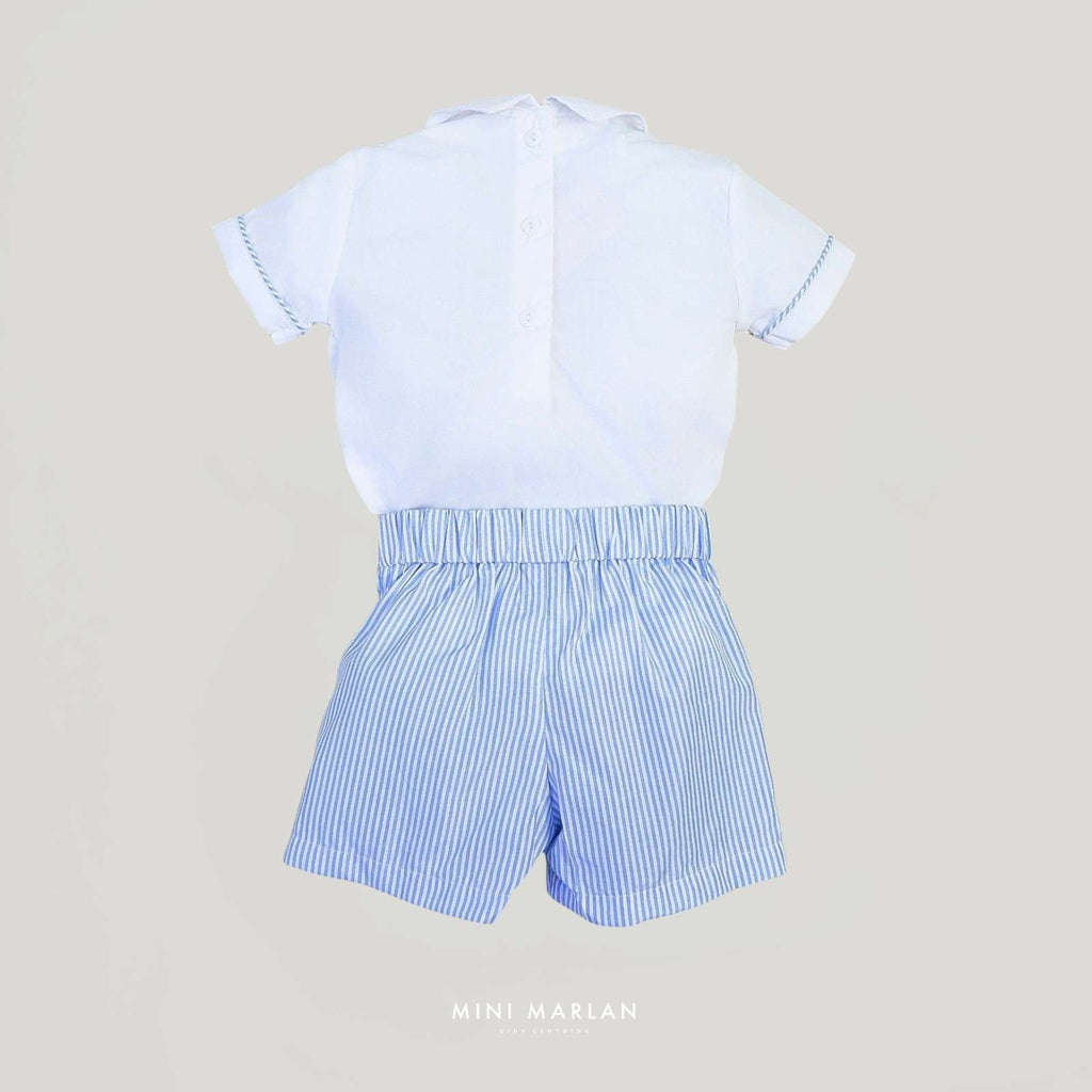 Britton Boy Stripes Pattern Set – Nautical Shirt and Oxford Shorts