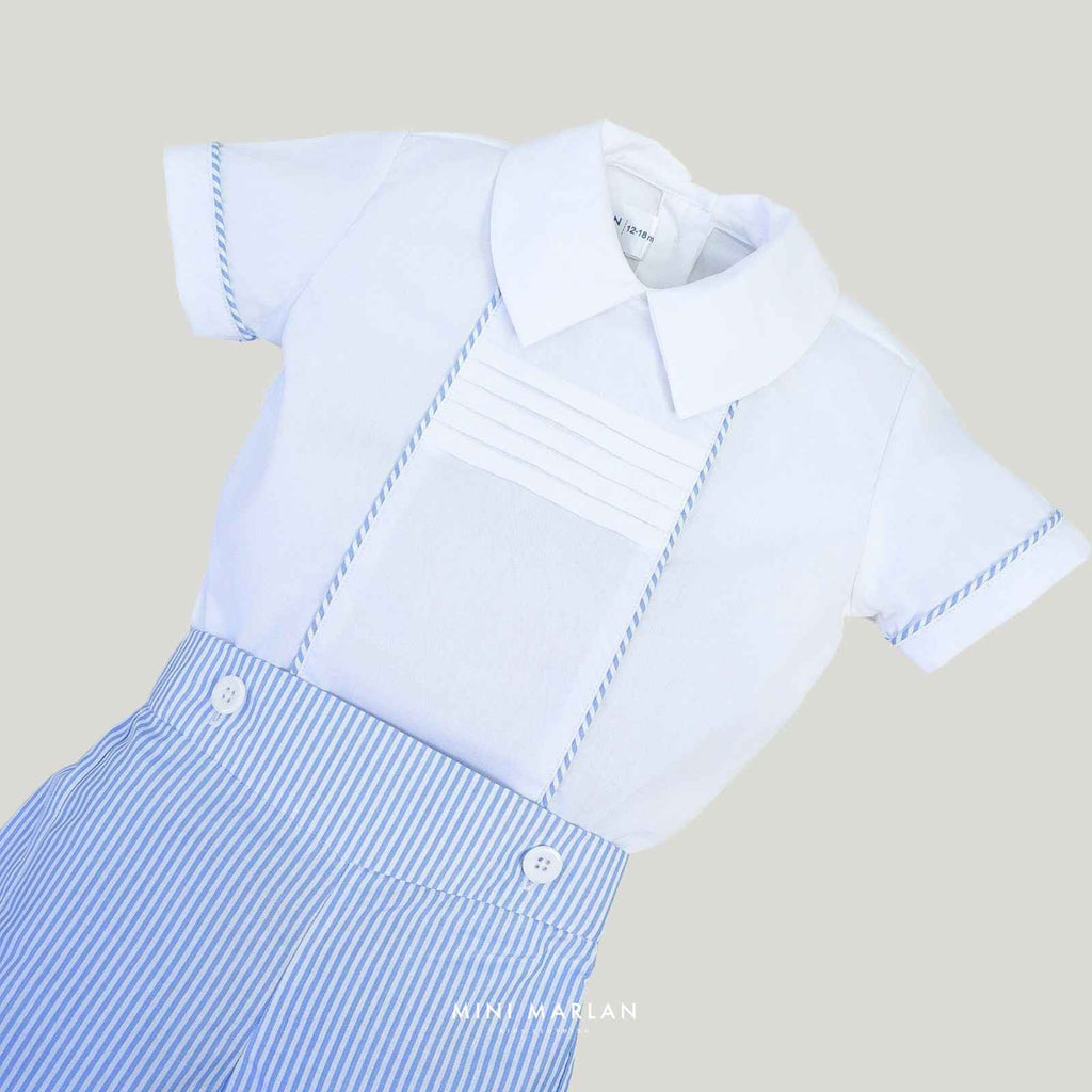 Britton Boy Stripes Pattern Set – Nautical Shirt and Oxford Shorts