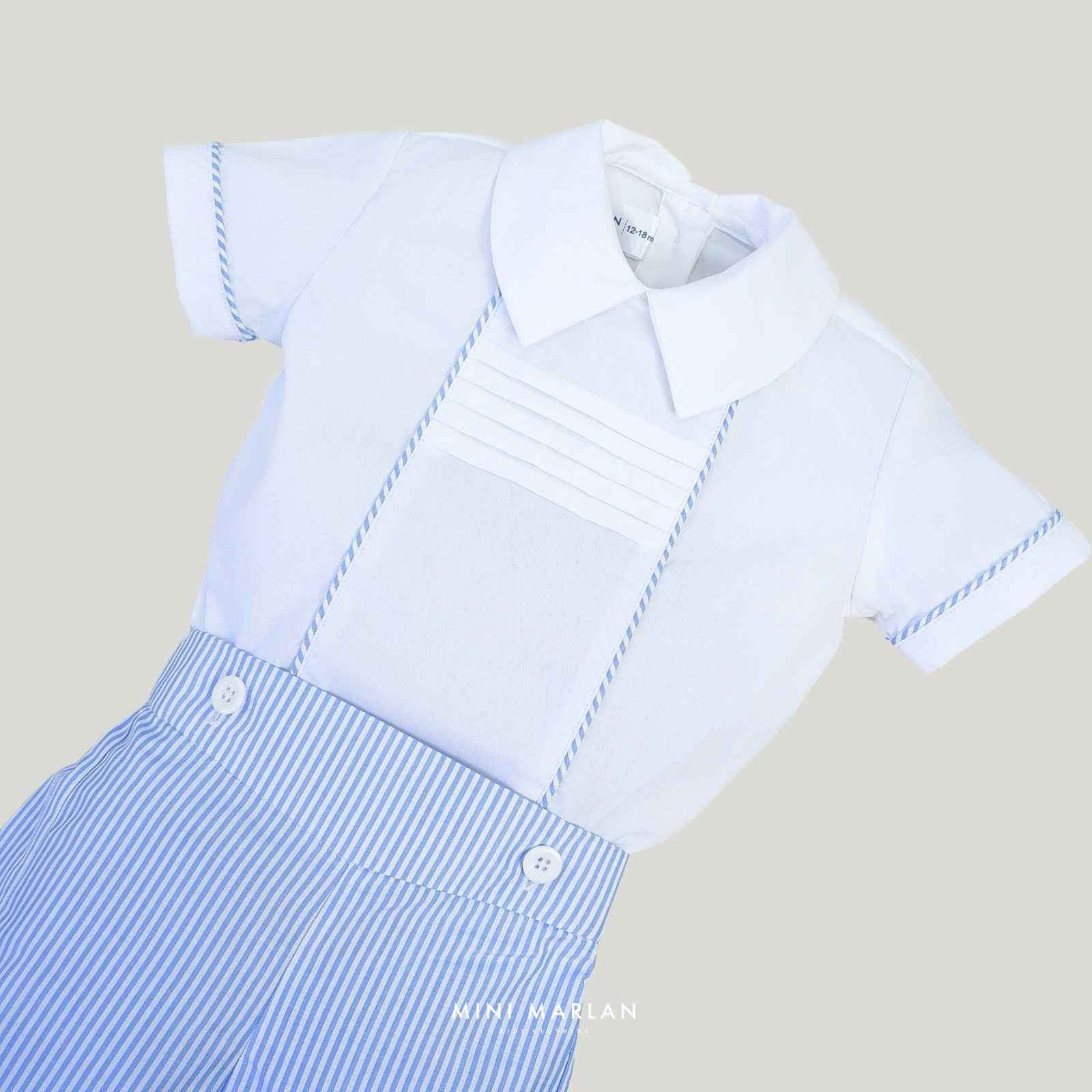 Britton Boy Stripes Pattern Set – Nautical Shirt and Oxford Shorts