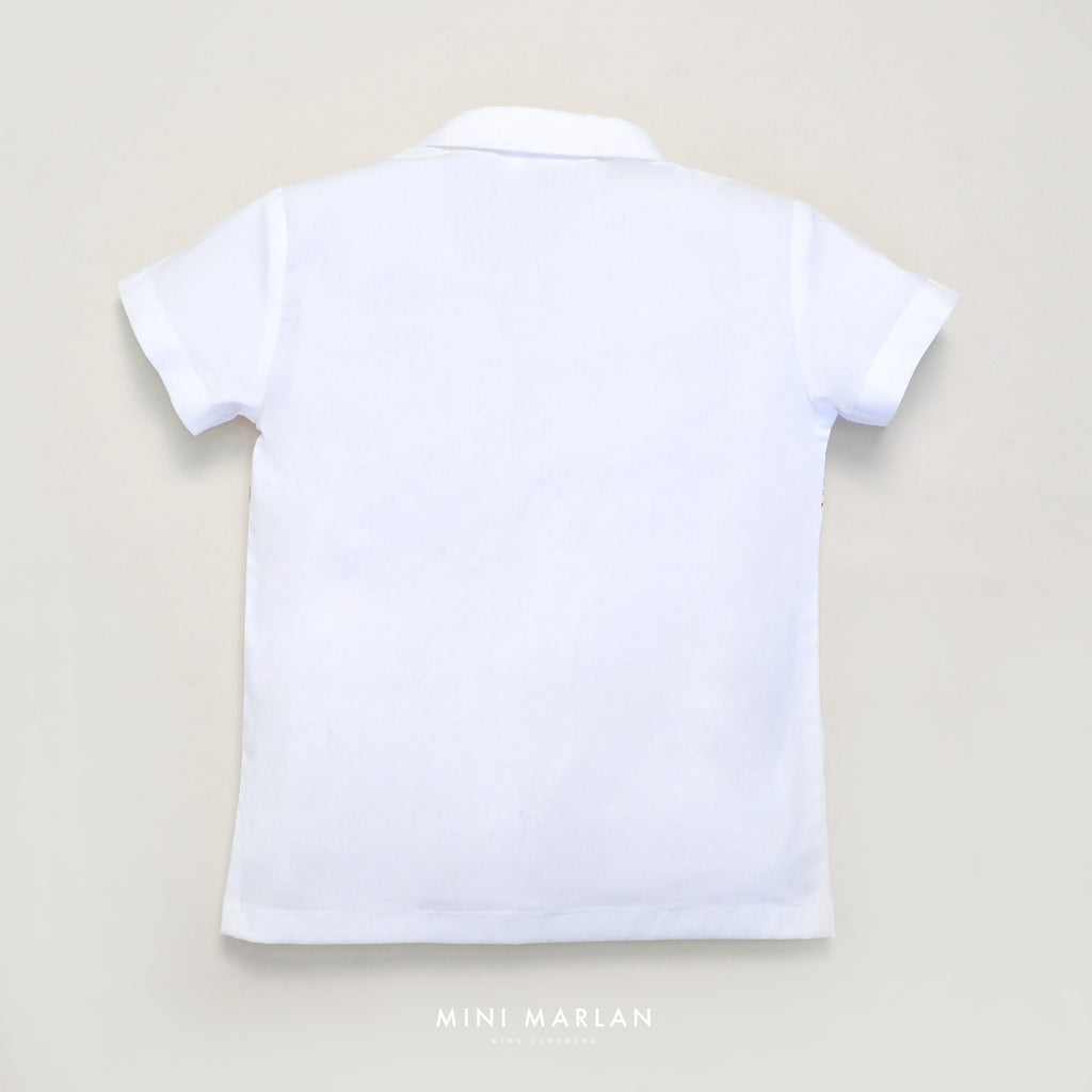 Carol Boy Shirt – Festive Cotton Shirt with Peter Pan Collar