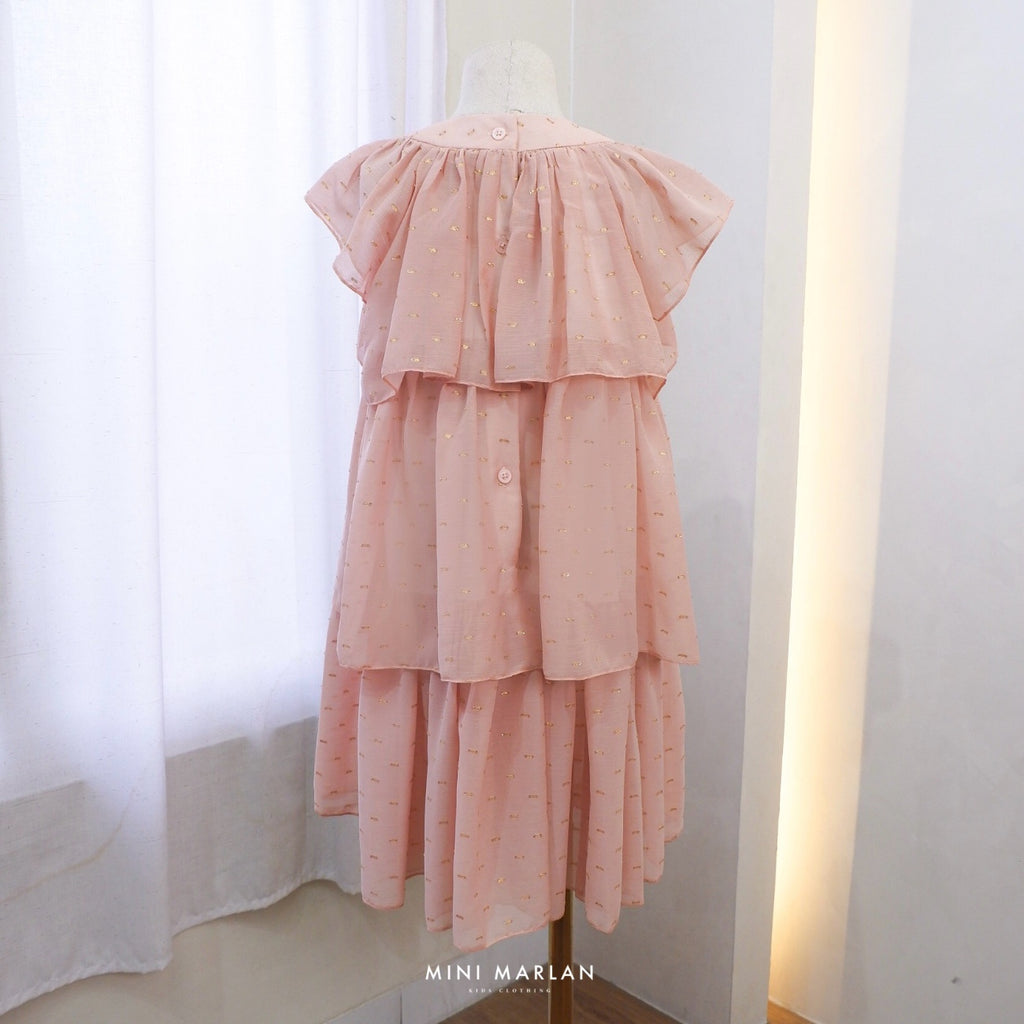Quinn Girl Dress – Dusty Pink Sheer Glitter Dress for Girls & Babies
