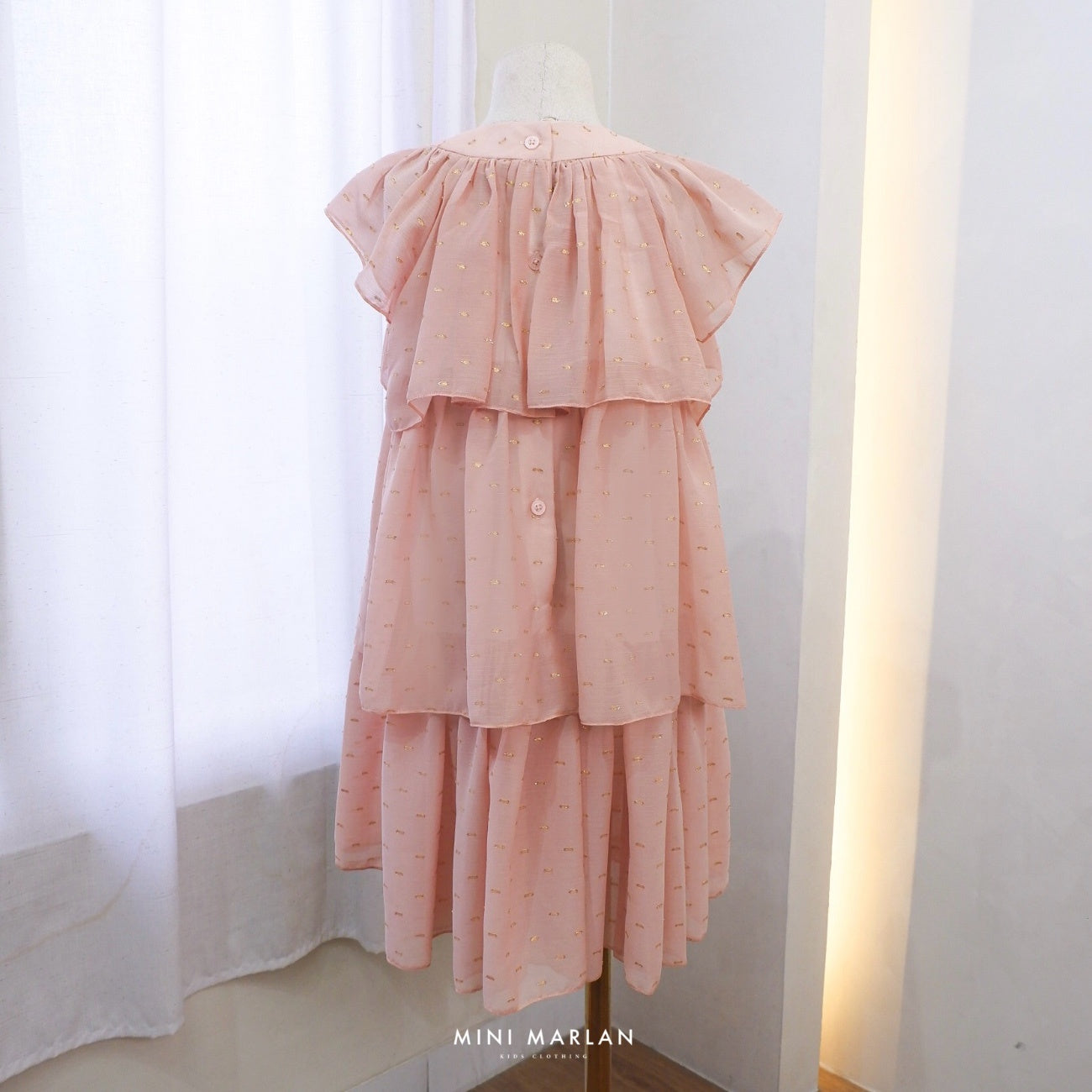Quinn Girl Dress – Dusty Pink Sheer Glitter Dress for Girls & Babies